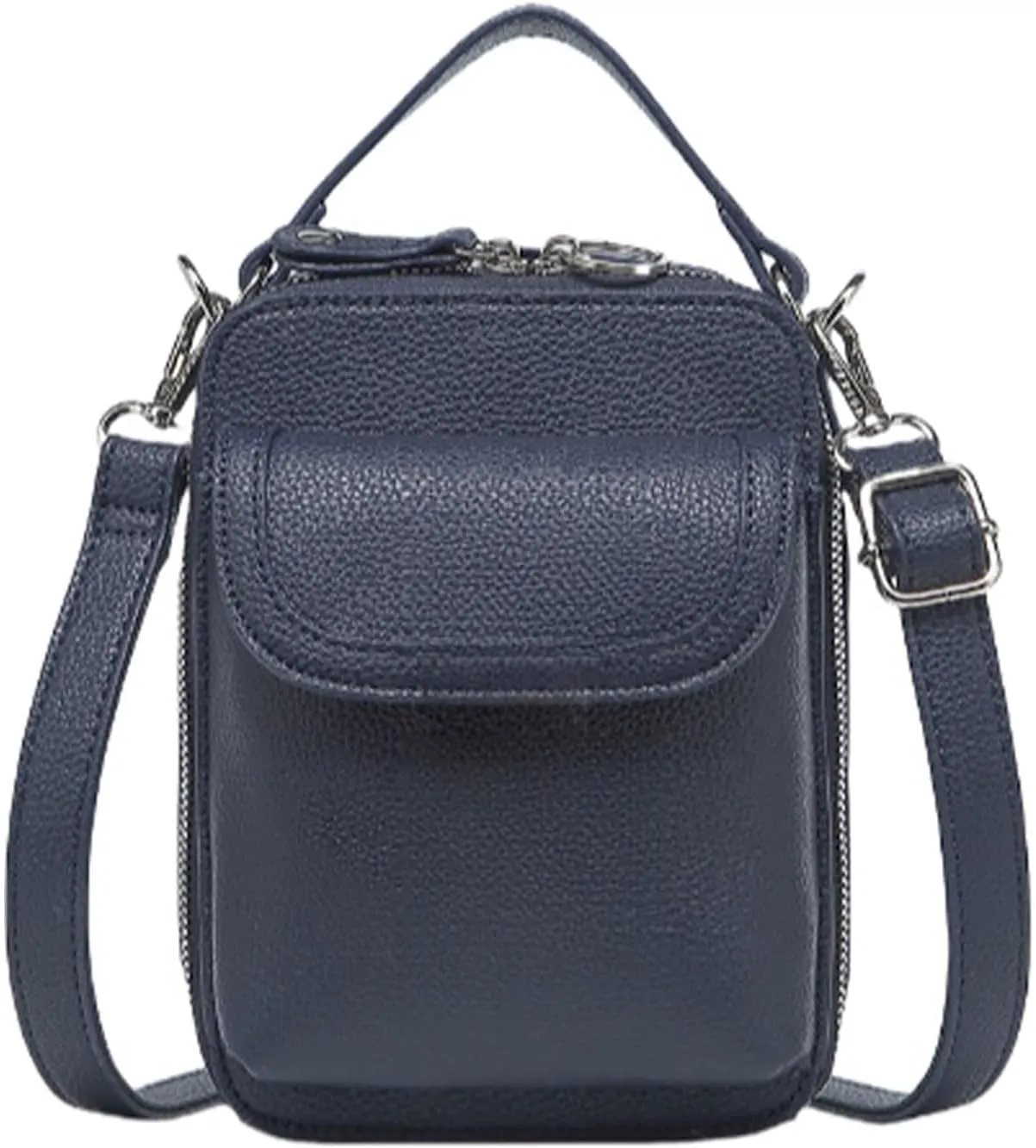 Collaboraten1 Crossbody Leather Bag, Anti-Theft Cell Phone Purse Crossbody for Women Secure Zipper & Magnetic Snap Closure
