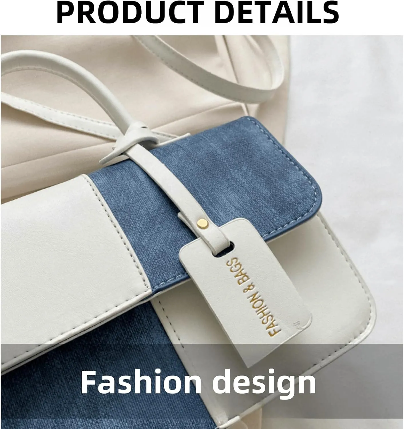 Color-Block Crossbody Bags for Women, Pu Cross Body Purses Cute Designer Handbags Shoulder Bag Medium Size