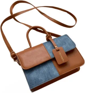 Color-Block Crossbody Bags for Women, Pu Cross Body Purses Cute Designer Handbags Shoulder Bag Medium Size
