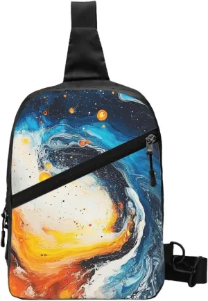 Color Print Crossbody Bags For Women, Sling Bag For Men, Hiking Backpack Lightweight For Casual Outdoor Travel