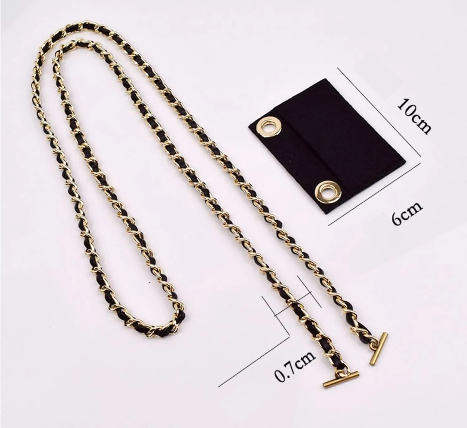 Conversion Kit (Insert Chain) for Chanel Card Holder Wallet On Chain. Gold Chain, 100cm.
