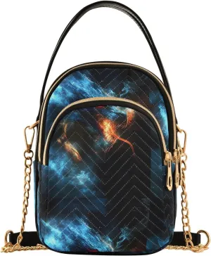 Cool Dragon Shoulder Handbag for Girls Stylish Crossbody Handbags with Detachable Chain Shoulder Strap