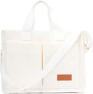 Corduroy Crossbody Bag for Women Tote Bag with Pockets Square Shoulder Bag Everyday Handbags for Work Travel
