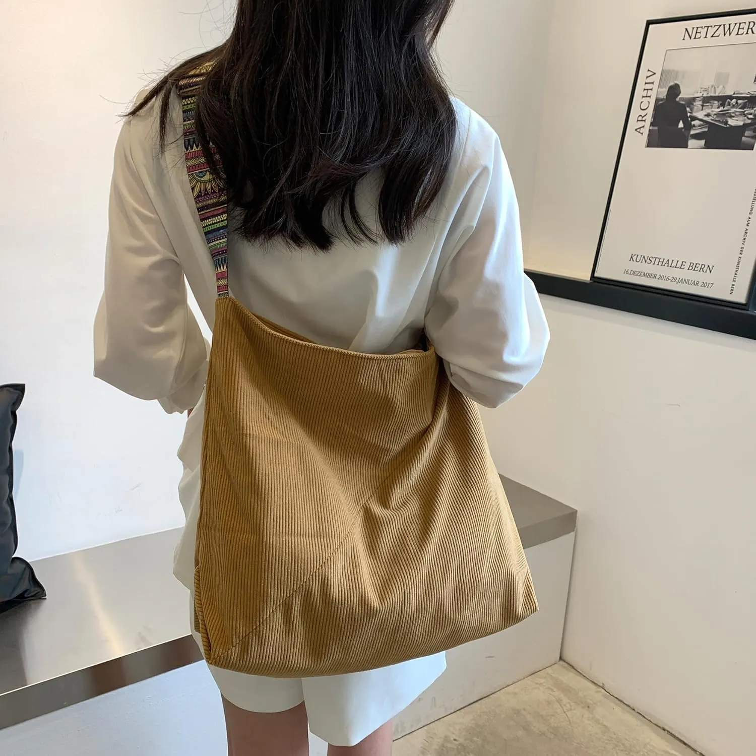 Corduroy Hobo Bag for Women Large Fashion Crossbody Bags Fashion shoulder Bag Purse Travel Tote Bag