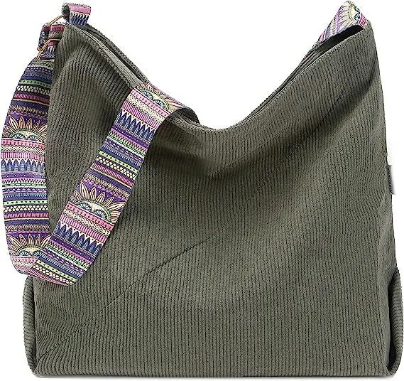 Corduroy Hobo Crossbody Bag - 6 Colors