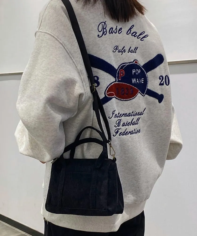 Corduroy Tote Bag for Women Corduroy Shouder Bag Fashion Hobo Bag Purse Boston Bag Purses for Women Crossbody Bag