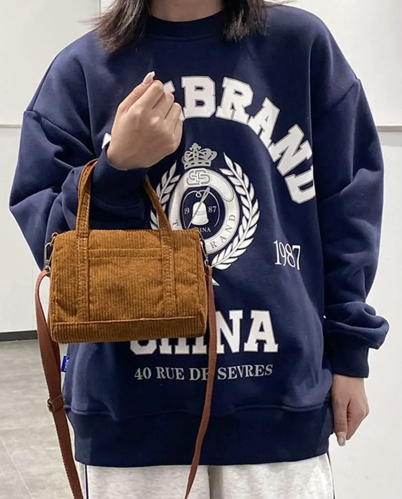 Corduroy Tote Bag for Women Corduroy Shouder Bag Fashion Hobo Bag Purse Boston Bag Purses for Women Crossbody Bag