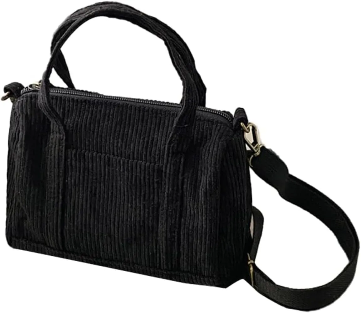 Corduroy Tote Bag for Women Corduroy Shouder Bag Fashion Hobo Bag Purse Boston Bag Purses for Women Crossbody Bag