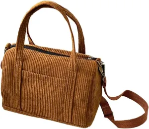 Corduroy Tote Bag for Women Corduroy Shouder Bag Fashion Hobo Bag Purse Boston Bag Purses for Women Crossbody Bag