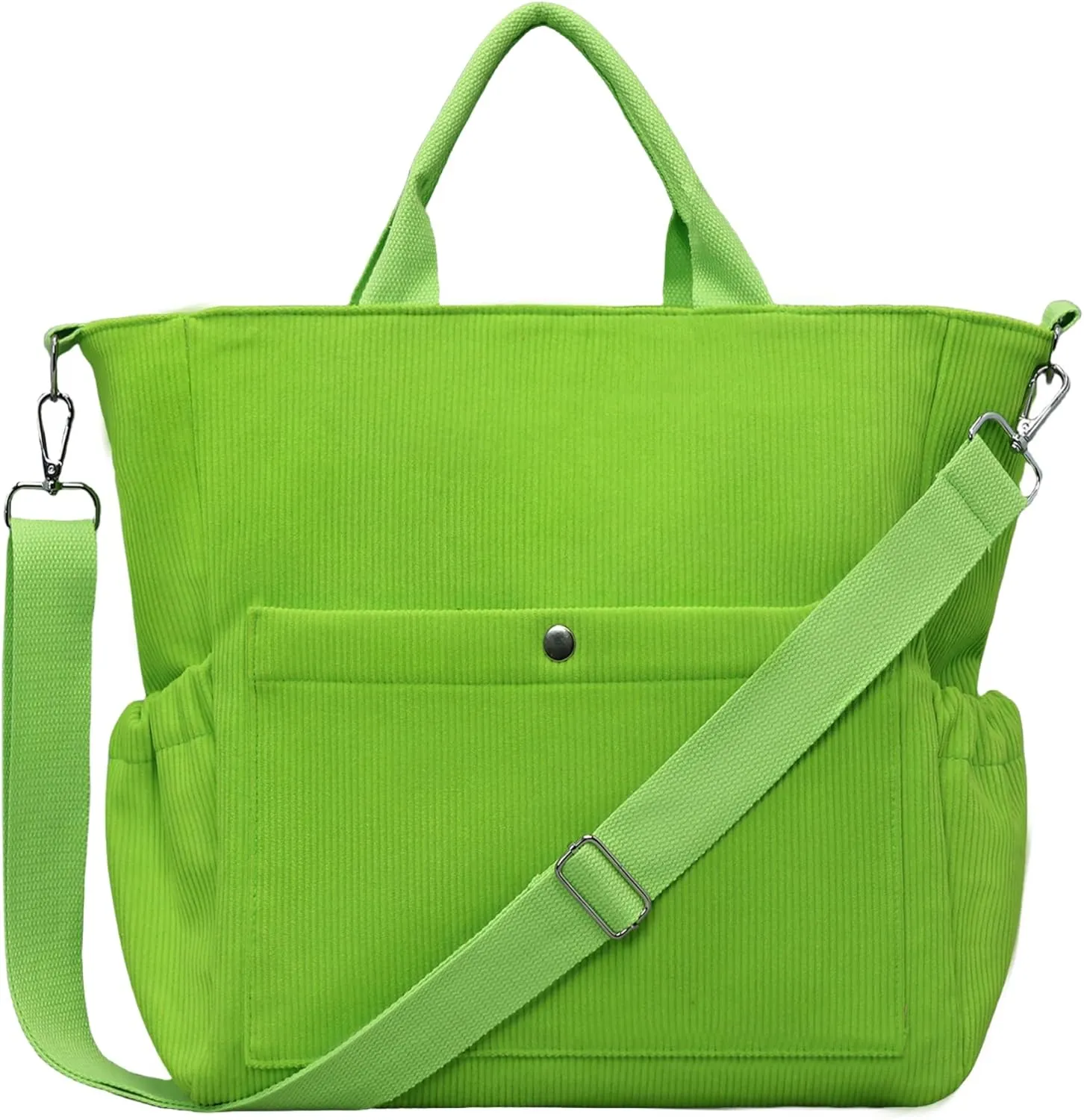 Corduroy Tote Bag for Women Large Crossbody Bags Shoulder Tote Bag with Multi Pockets Satchel Bags Handbag for Work