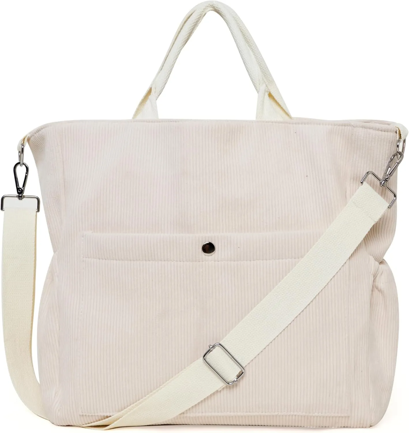 Corduroy Tote Bag for Women Large Crossbody Bags Shoulder Tote Bag with Multi Pockets Satchel Bags Handbag for Work