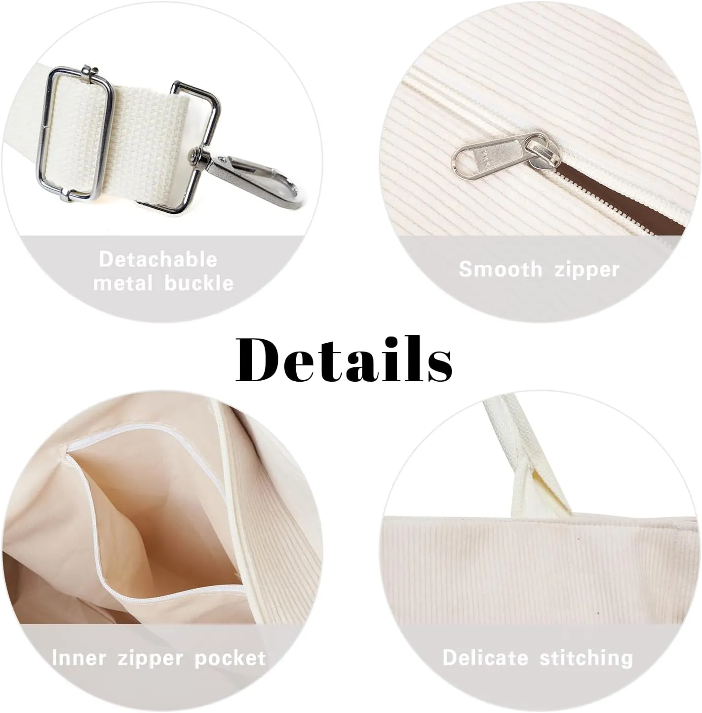Corduroy Tote Bag for Women Large Crossbody Bags Shoulder Tote Bag with Multi Pockets Satchel Bags Handbag for Work