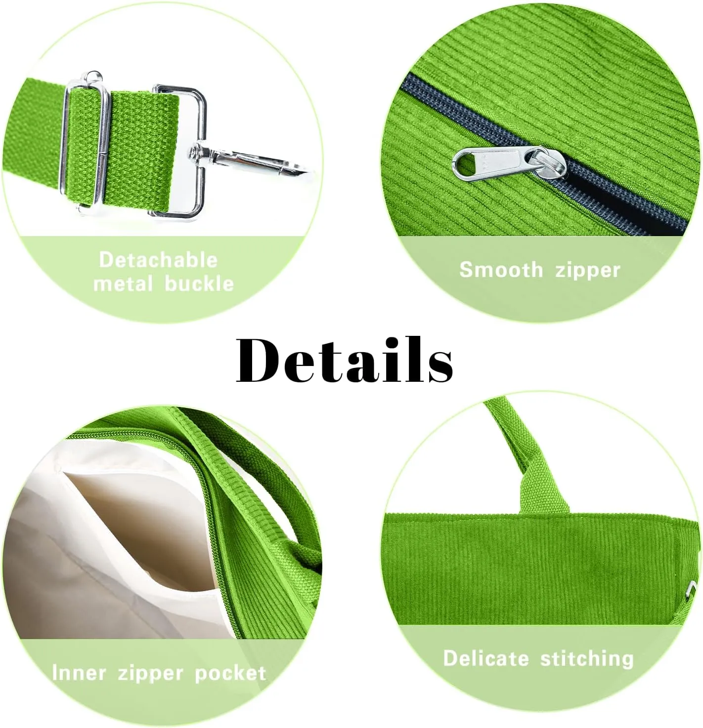 Corduroy Tote Bag for Women Large Crossbody Bags Shoulder Tote Bag with Multi Pockets Satchel Bags Handbag for Work