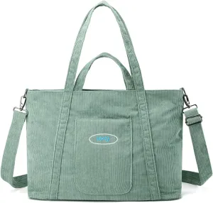 Corduroy Tote - Women's Large Capacity Crossbody & Shoulder Bag