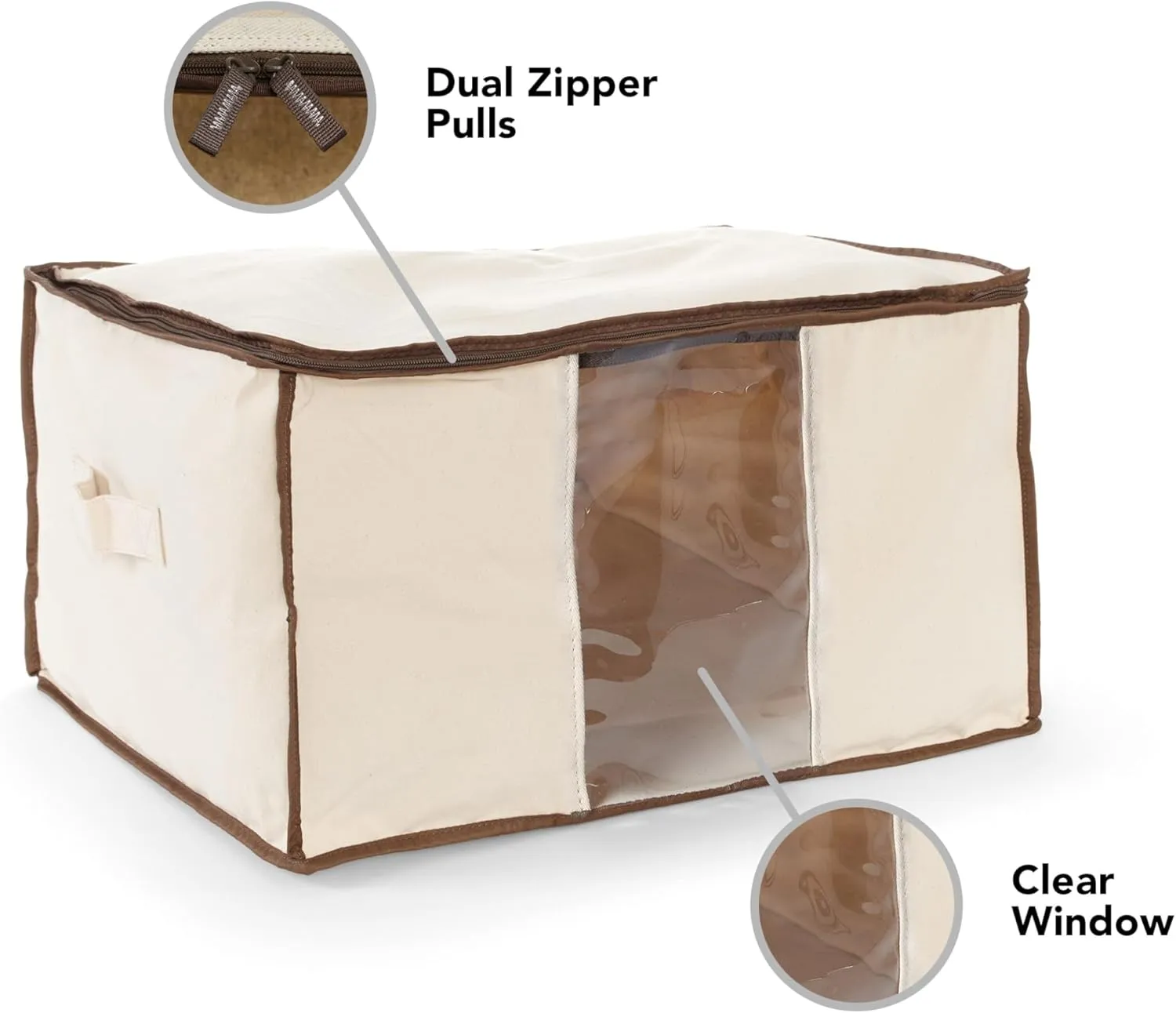 Covermates Keepsakes – Canvas Storage Bag - Premium Canvas - Carrying Handles -Dual Zipper Pulls - Indoor Storage, Natural
