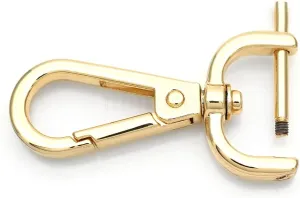 CRAFTMEMORE 2pcs Detachable Snap Hook Swivel Clasp w/Screw Bar VT493 Bag Strap Hardware Replacement (1 Inch, Gold)