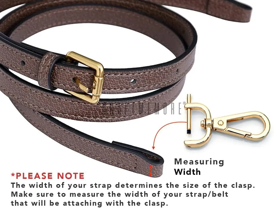 CRAFTMEMORE 2pcs Detachable Snap Hook Swivel Clasp w/Screw Bar VT493 Bag Strap Hardware Replacement (1 Inch, Gold)