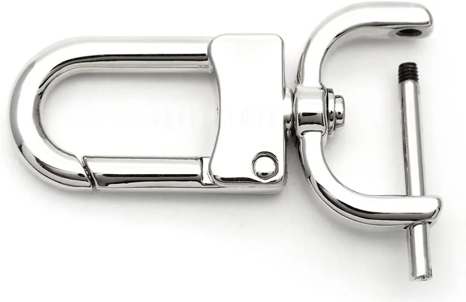 CRAFTMEMORE 2pcs Detachable Snap Hook Swivel Clasp w/Screw Bar VT99 Bag Strap Hardware Replacement (1/2 Inch, Silver)