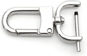 CRAFTMEMORE 2pcs Detachable Snap Hook Swivel Clasp w/Screw Bar VT99 Bag Strap Hardware Replacement (1/2 Inch, Silver)