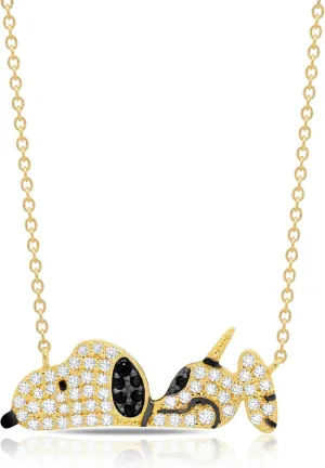 CRISLU By Peanuts Snoopy Bellyflop Necklace, 16-18" adjustable