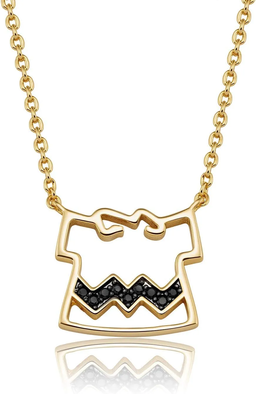 CRISLU Peanuts Charlie Brown's Shirt Necklace