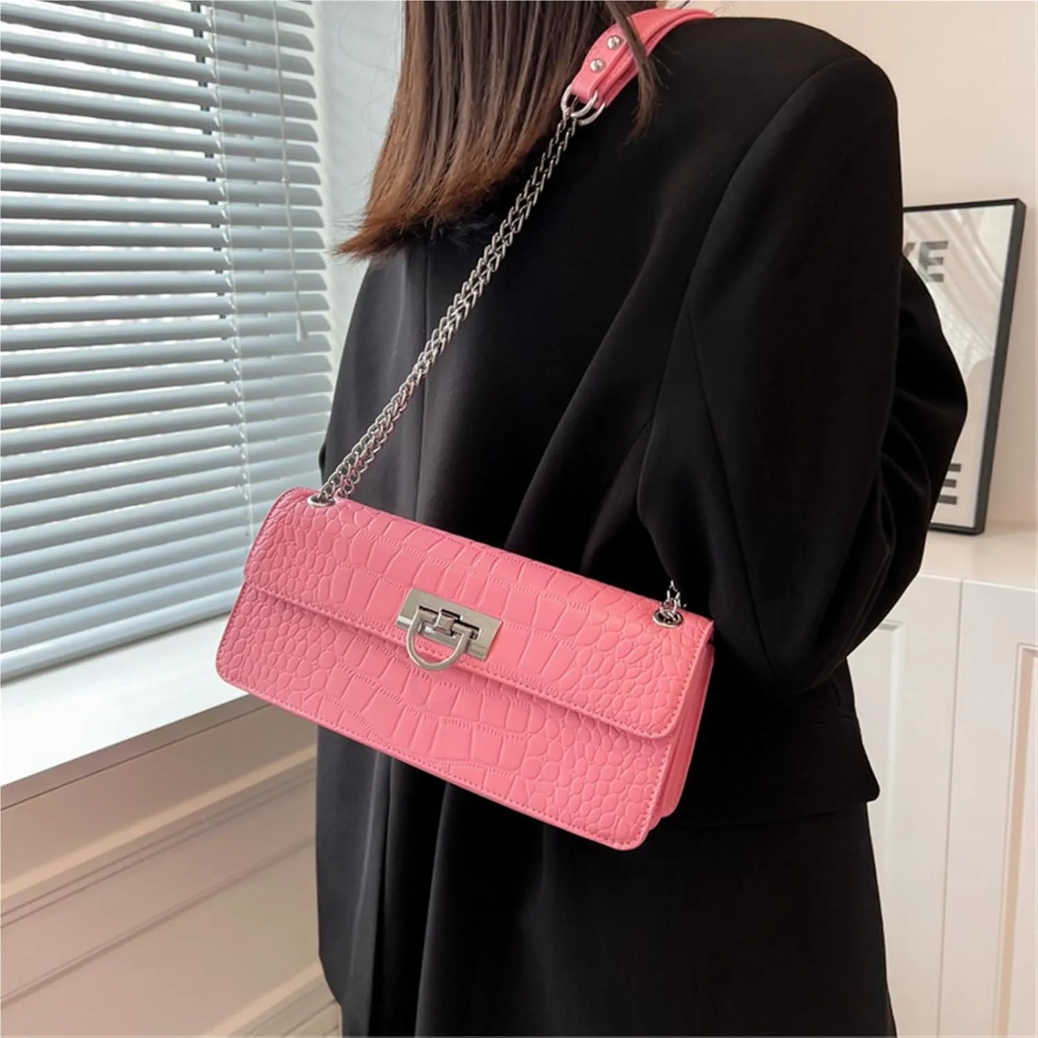 cross-body bag Crocodile Print Chain Shoulder Crossbody Bag