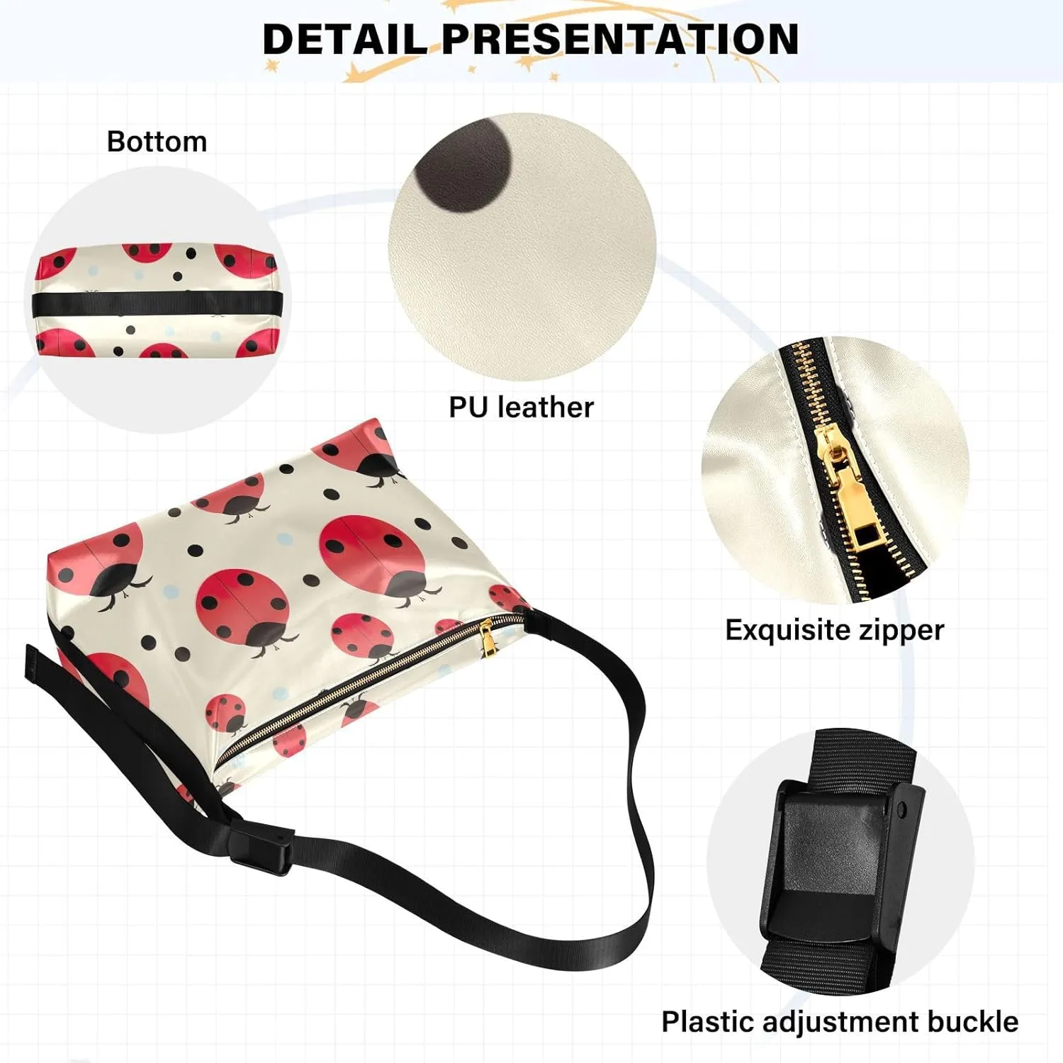 Crossbody Bag for Women Men with Adjustable Strap PU Leather Shoulder Hobo Purse Bag 208001