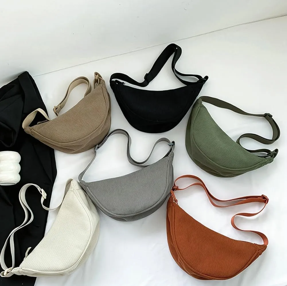 Crossbody Bag Hobo Sling Crescent Bag Women Men Trendy Small Shoulder Bag Purse Dumpling Bag Casual Handbag Adjustable Strap