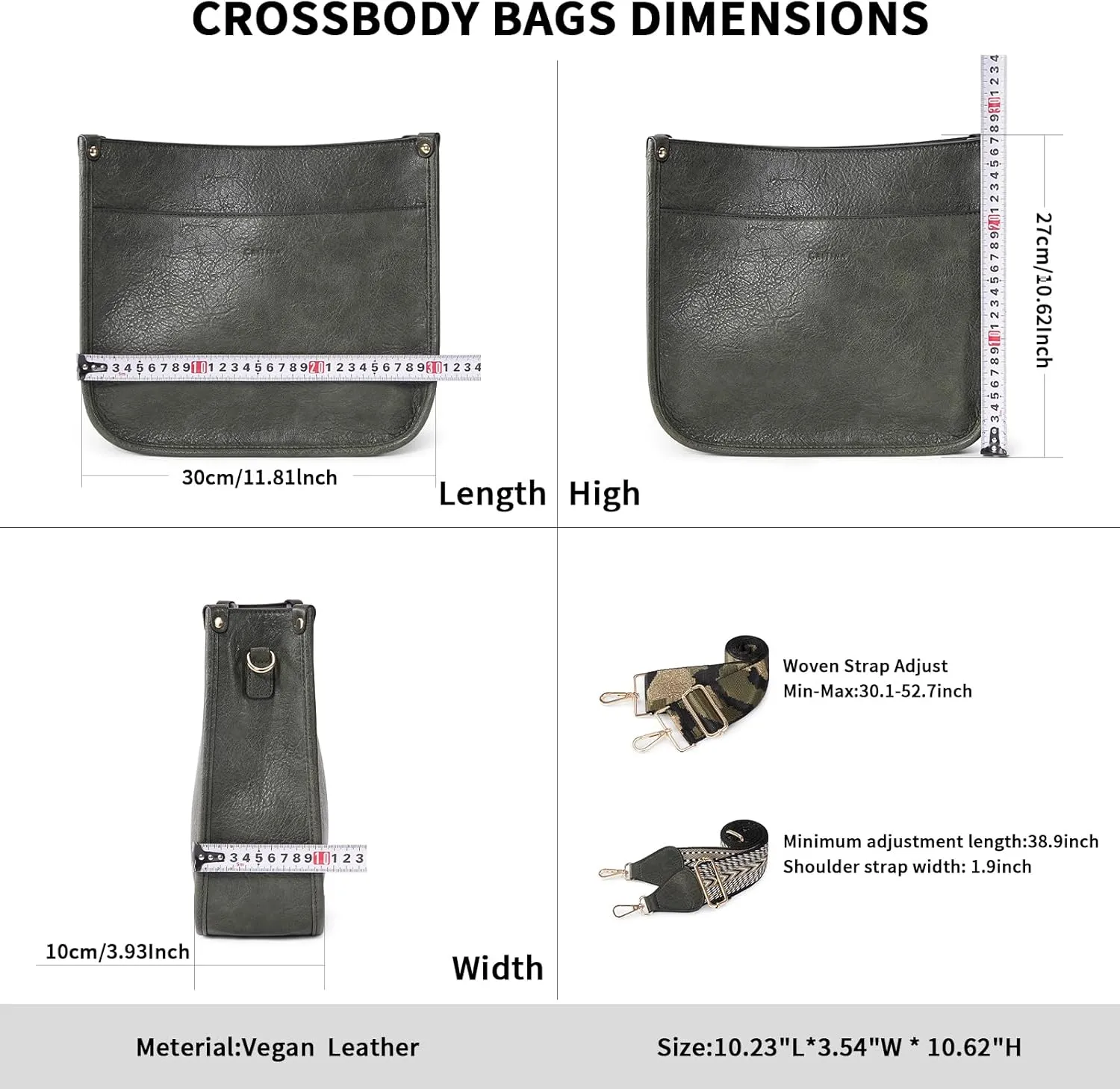 Crossbody Bag Women Vegan Leather Hobo Handbag Trendy Crossbody Shoulder Bag Purses For Women with 2 Adjustable Strap