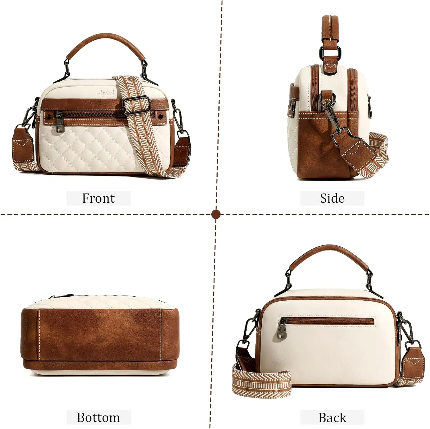 Crossbody Bags for Women Vegan Leather Shoulder Handbags Small Cross Body Purses for Women Trendy with Wide Strap