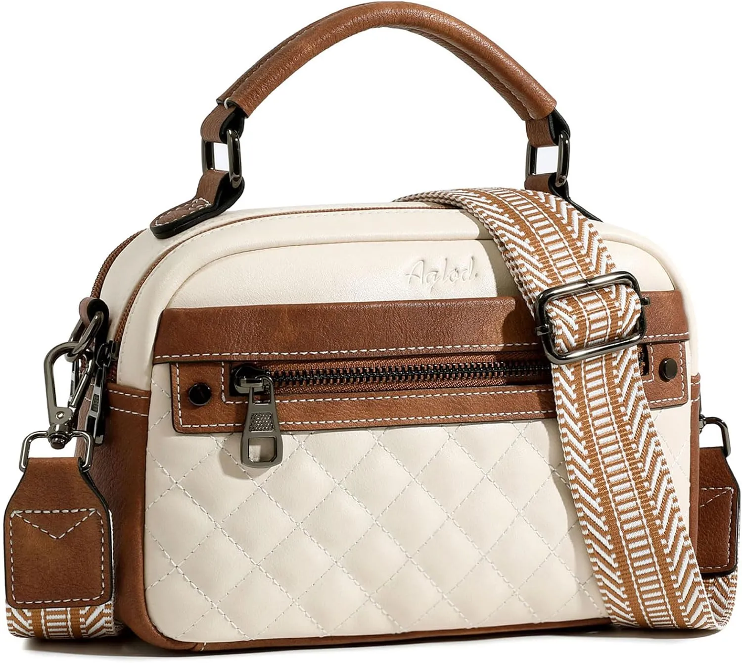 Crossbody Bags for Women Vegan Leather Shoulder Handbags Small Cross Body Purses for Women Trendy with Wide Strap