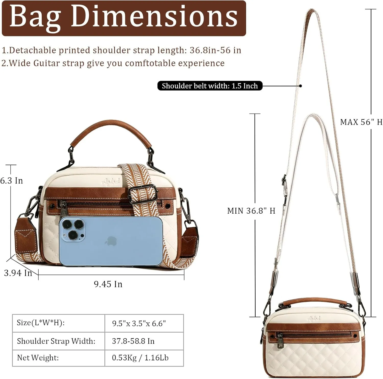 Crossbody Bags for Women Vegan Leather Shoulder Handbags Small Cross Body Purses for Women Trendy with Wide Strap