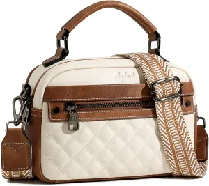 Crossbody Bags for Women Vegan Leather Shoulder Handbags Small Cross Body Purses for Women Trendy with Wide Strap
