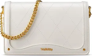 Crossbody Purse for Women Black Quilted Patent Leather Trendy Clutch Bag with Gold Chain for Night Out Party
