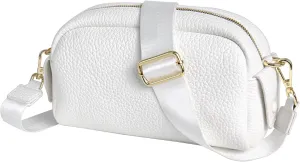 Crossbody Purse for Women, Vegan Leather Small Shoulder Handbags, Trendy Crossbody Bags with Wide Strap