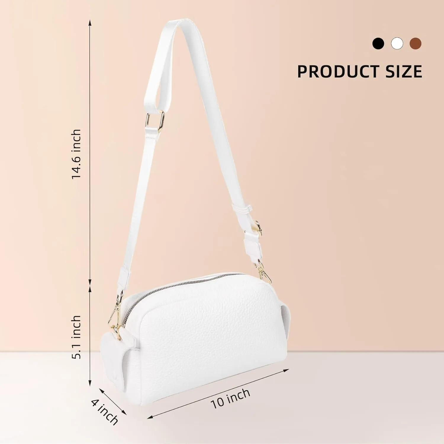 Crossbody Purse for Women, Vegan Leather Small Shoulder Handbags, Trendy Crossbody Bags with Wide Strap