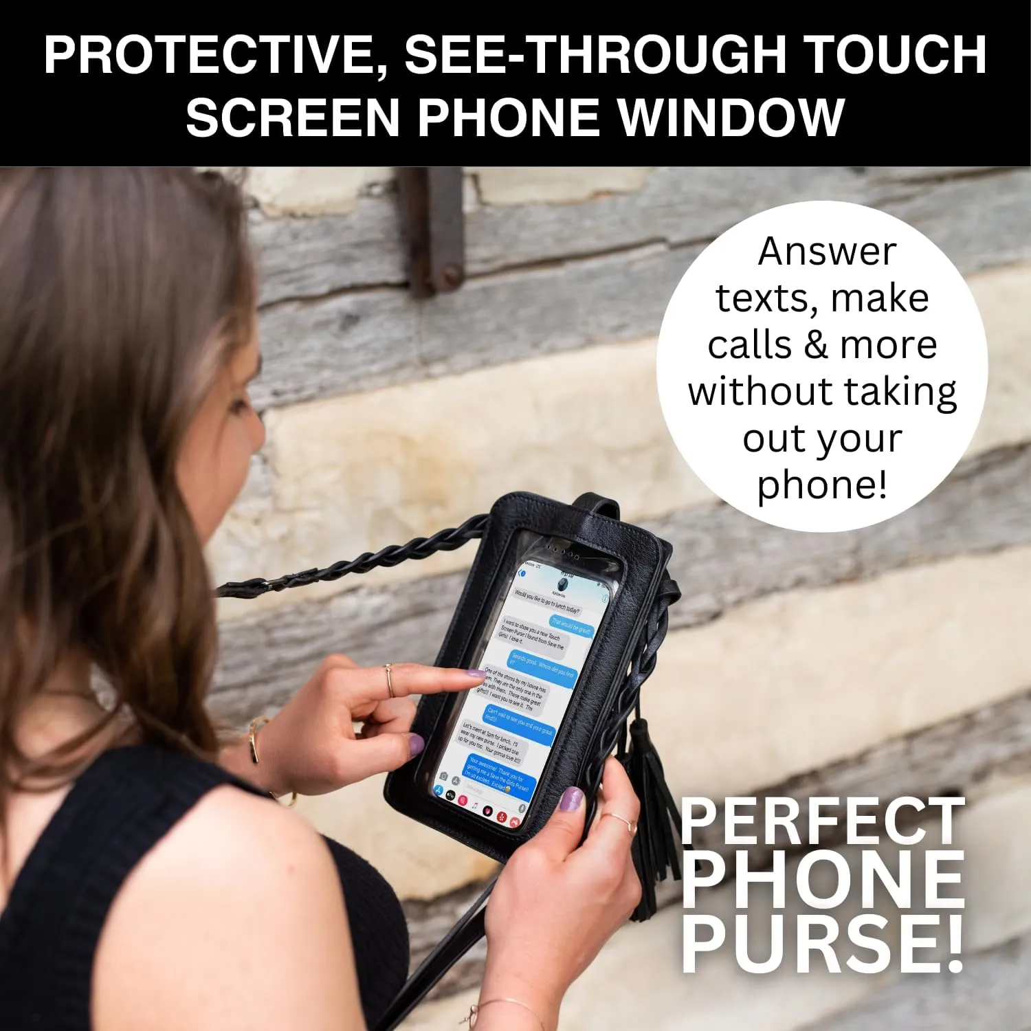 Crossbody Purse (Honey Mustard) - Touchscreen Phone Bag and Phone Strap Crossbody, Stylish and Lightweight (Free Spirit)