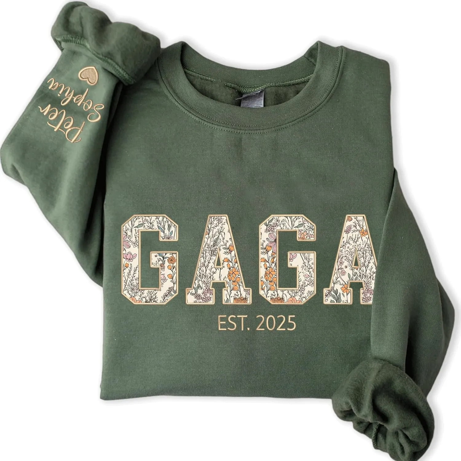Custom Grandma Embroidered Sweatshirt, New Mom Gifts, Mama Floral Applique Sweatshirt