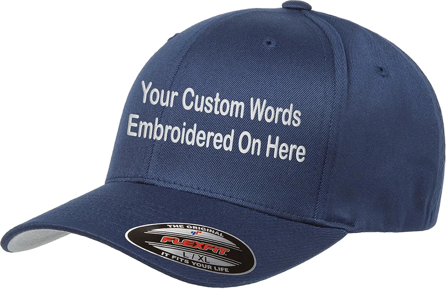 Custom Hat Flexible Fit 6277 6533 6477 Delta & More Embroidered. Your Own Text Curved Bill
