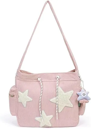Cute Corduroy Tote Bag for Women – Aesthetic Crossbody Handbag | Y2K Hobo Shoulder Bag
