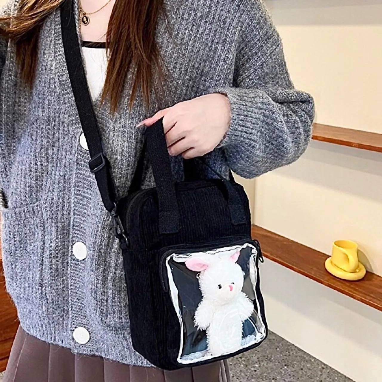 Cute Ita Bag Multi-Purpose Crossbody Bag Messenger Bag Shoulder Tote Bag Purse Kawaii Anime Pin Display Bag for Women