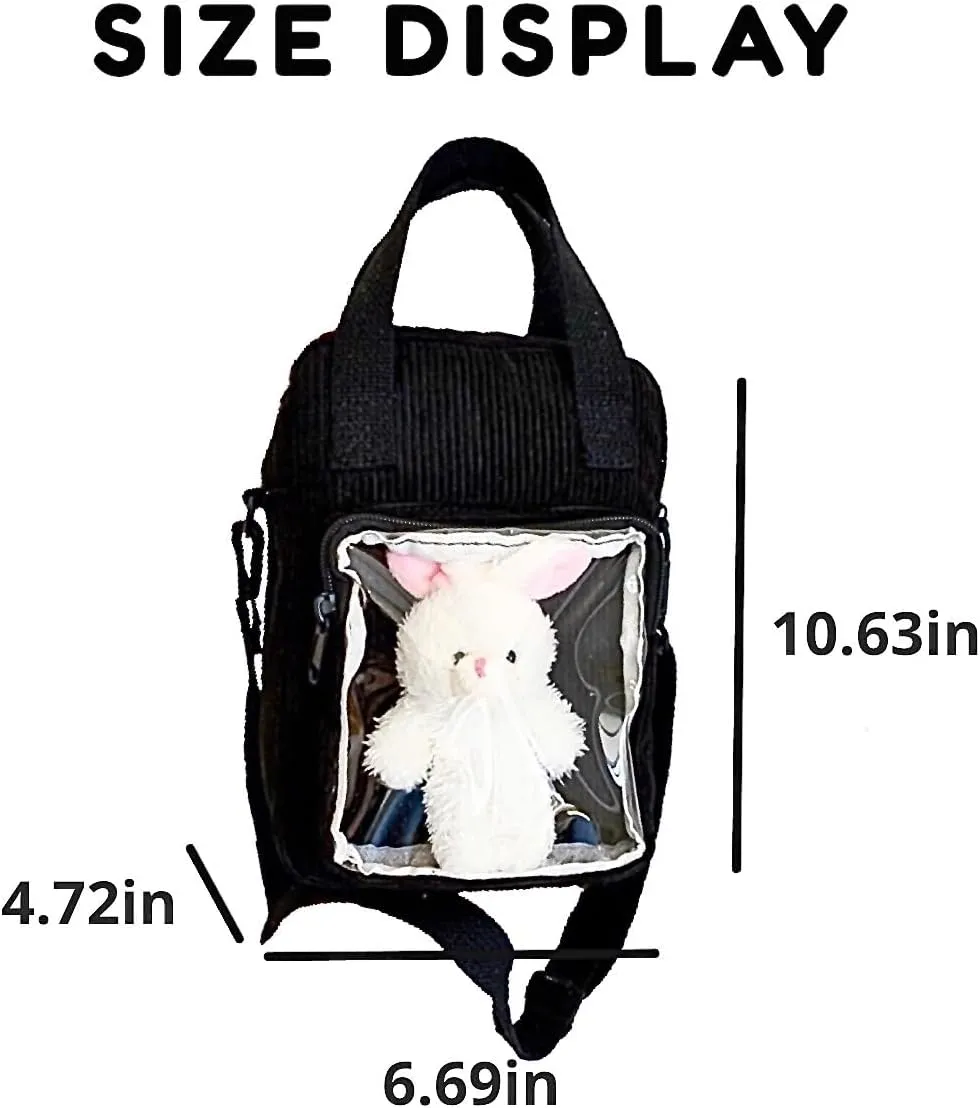 Cute Ita Bag Multi-Purpose Crossbody Bag Messenger Bag Shoulder Tote Bag Purse Kawaii Anime Pin Display Bag for Women