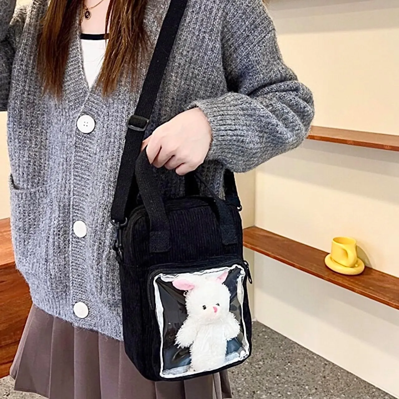Cute Ita Bag Multi-Purpose Crossbody Bag Messenger Bag Shoulder Tote Bag Purse Kawaii Anime Pin Display Bag for Women