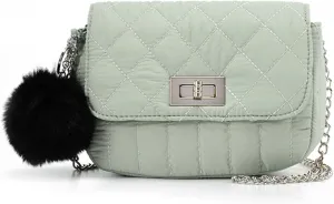 Cute Purses for Teen Girls Gifts, Small Purse and Quilted Crossbody Bags for Women with Chain, Nylon