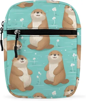 Cute Sea Otter Small Crossbody Bag Lightweight Satchel Bag Tote Bag Mini Handbag for Men Women