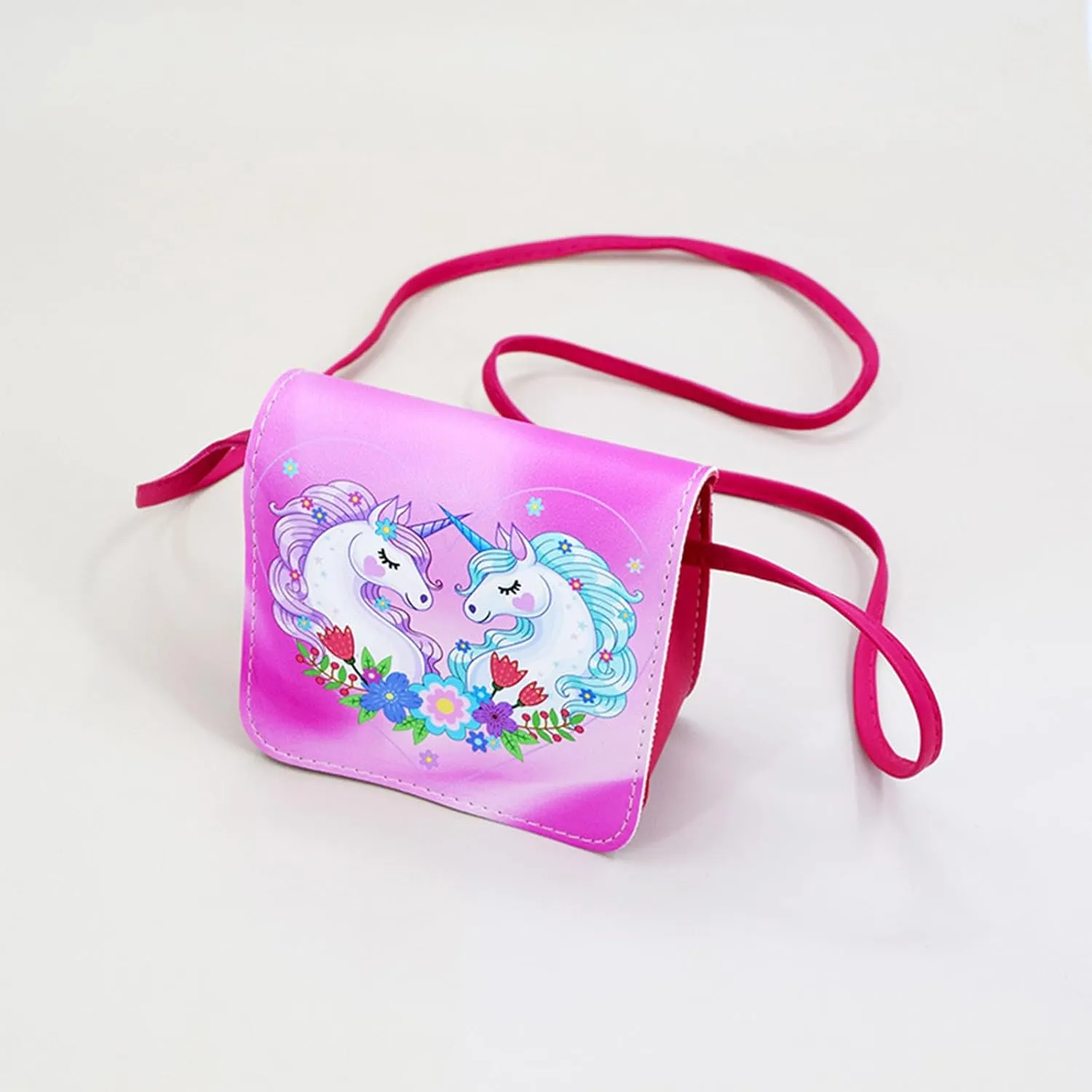 Cute Unicorn Little Girls Purse Kids Crossbody Bag Shoulder Purse Handbag with Pearl Handle