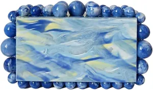 CUXVA Acrylic Evening Clutch Bag for Women Glitter Marble Purse Handbag for Wedding Party Prom