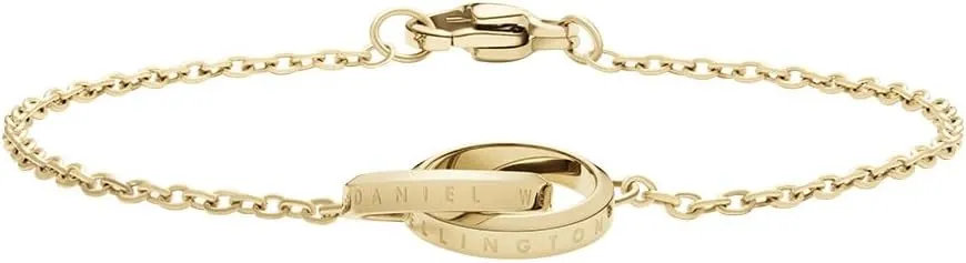 Daniel Wellington Elan Unity Chain Bracelet - 316L Stainless Steel, Interlocking Double Circle Bracelet for Women & Men