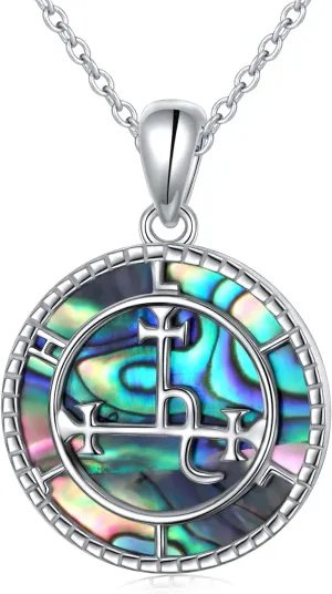 DAOCHONG Sigil of Lilith Necklace S925 Sterling Silver Sigil of Lilith Pendant Necklace Gifts for Women Rolo Chain 18 2 inches