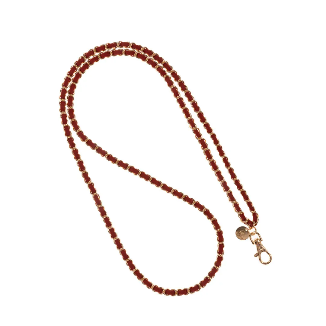 Dark Cherry Red Crossbody Phone Chain